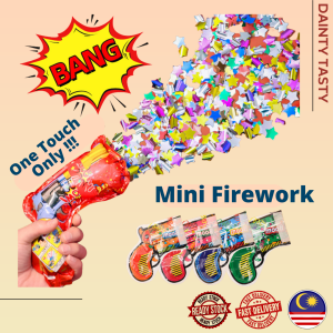 Party Balloon Firework | Birthday Party Props | Mini Gun Design Inflatable Fireworks | 吹气礼花枪手持礼花充气包氛围感气球