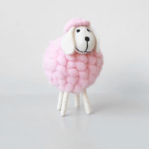 EO4MD Cute Toys Festival Kid Gift Party Supplies Miniatures Wool Felt Sheep Home Furnishings Mini Table Ornament Decor Figurines