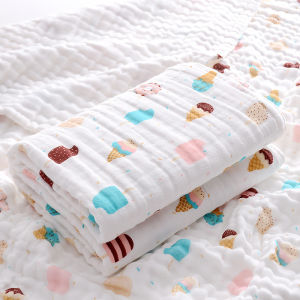【SG Stock】Baby Bath Towel Cotton 4 Layers Gauze Newborn Swaddle Thin Baby Towel Blanket 110*110cm