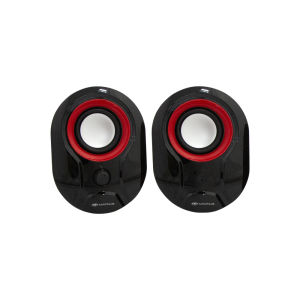 ลำโพงคอมพิวเตอร์ ตั้งโต๊ะ mini Speaker USB Port ยี่ห้อ MACNUS รุ่น ADL-S316 Black/Red รับประกัน 1ปี