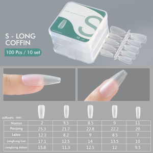 Transparent Fake Nails Kuku Palsu Transparan Tipis Natural Soft Gel Tips Isi 100 Pcs