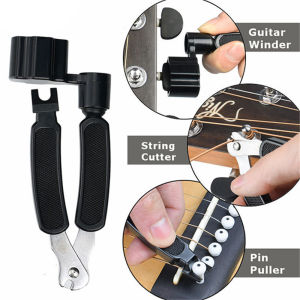 KAWES 3 IN 1 Multifunctional Guitar Tool Guitar String Winder Cutter Clippers Bridge Pin Puller Peg Winder for Guitars