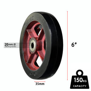 Heavy Duty Pushcart Solid Rubber Wheel Steel Body 6/8/10/12 Inches Mold-On Rubber Wheel