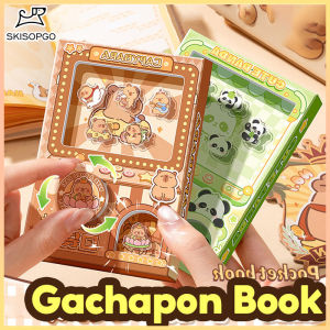 SKISOPGO Capybara Gachapon Notebook Creative Sticker Shaking Notebook Fun Mechanism Book Notepad for Kids Students