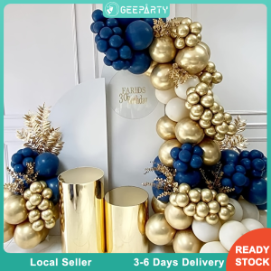 122pcs Navy Blue Metallic Gold Vintage Sand White Balloon Garland Arch Kit for Birthday Decorations Wedding Baby Shower Decor