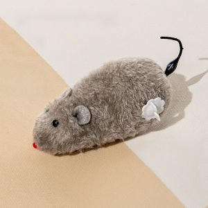 AIMAYAPET Teasing Cat Toys Clockwork Little Mouse Squeaky Rat Toys Plush Chain Simulation Little Mouse Jumping