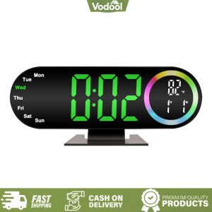 [VSC] Loud Alarms Clock with USB Powered Modern Electronic Clocks Mirror Desk Clocks for Heavy Sleepers Adults Teens Kids Seniors