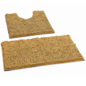 ROLL 2pcs Colorful Anti Slip Soft Bath Mats Pedestal Rug Bathroom Mat Set Chenille