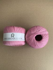 ไหมพรม ไหมถัก ไหมอียิปต์ NIKKE RIBBONNE/COTONE ชมพู 40g. ญี่ปุ่นแท้ (ส่งจากไทย)