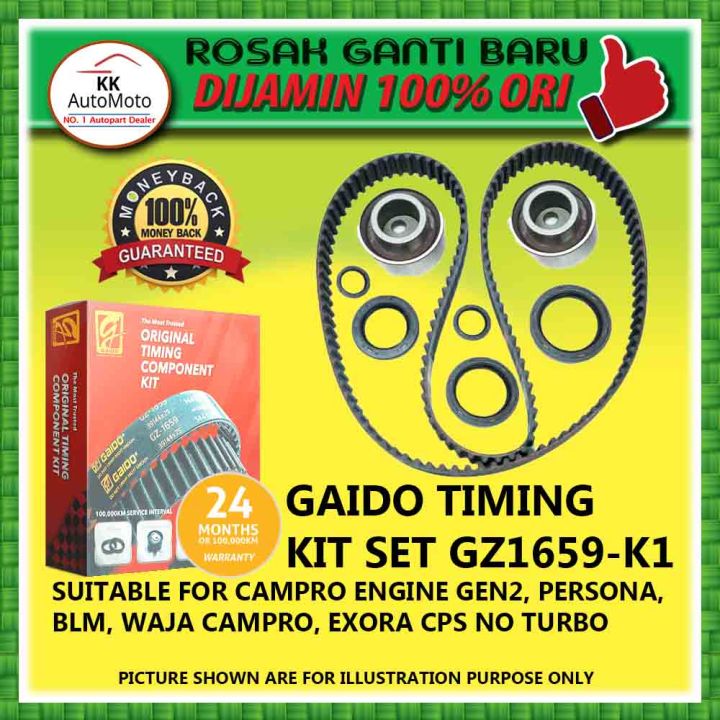 GAIDO 1 SET Timing Belt Component Kit for Proton Gen2 Persona BLM Exora Waja GZ1659 K1 Lazada