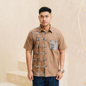 NEU MEN Kemeja Pria Kencana Shirt Kemeja Pria Katun Sigarret Batik