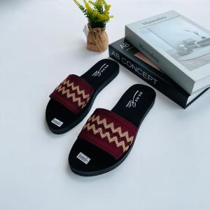 Sandal Slop Wanita Dewasa Rajut Turki Flat ZIGZAG Terbaru Tanpa Hak 2024