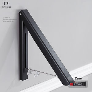 HKStorage 1pcs*Invisible Folding Drying Rack Balcony Wall-Mounted Drying Rack Indoor Dormitory Hotel Folding Clothes Drying Tool