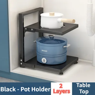 Kitchen Rack 2/3/4 Layers Adjustable Multifunction Pot Shelving Kitchenware Storage Rack