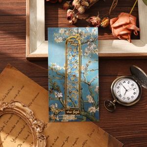 ALLLUCK 1pc Khoét rỗng Dấu trang Phong cách cổ điển loại Kẹp trang đọc sách Bộ sưu tập tranh sơn dầu Dấu trang Van Gogh Những người yêu sách