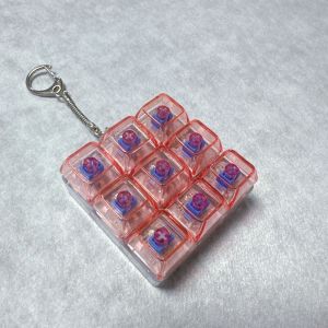 DOOUR DIY Keyboard Fidget Keychain Keycap Keys Button Pinch Toy Pass The Time Clicker Toy Adult