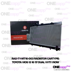 RAD-TY-MT16-003 RADIATOR CARTYPE: TOYOTA VIOS 13 16 17/ DUAL VVTI 1 ROW