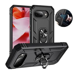 Armor Shockproof Magnet Holder Ring Case For Google Pixel 5 6 7 8 9 Pro XL 5A 6A 7A 8A 9A 5G Camera Lens Back Cover