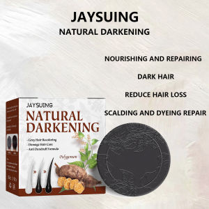 JAYSUING Polygonum Shampoo Soap White Hair Turns To Black Hair Darken Gentle Nourshing Hair Roots Coverage Grey Hair Moisturising & Smoothing Shampoo 100g