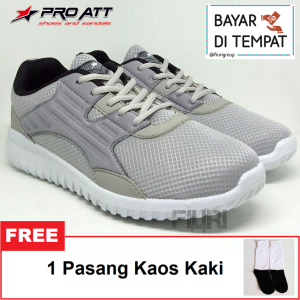 FIURI – Pro ATT – FRC 001 Abu Abu 39-43 - Sepatu Kets Pria - Sepatu Sneakers Pria - Sepatu Olahraga Sport Pria - Sepatu Casual Kanvas - Sepatu Jogging Lari Fitness Gym Senam Pria - Sepatu Anak Laki-Laki Cowok - Sepatu Sekolah Bertali SD SMP SMA