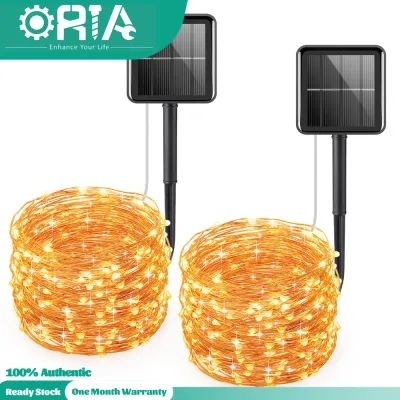 ORIA Solar String Light 12M/39ft Christmas Lights Fairy Light 120 LED Upgraged Copper Wire Decorective Light for Outdoor Garden Party Christmas Decor Light