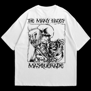 Kaos Tengkorak Pria Keren Baju Cowok Kece Oversize Phrase Prints