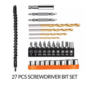 27PCS Screwdriver Drill Bit Set Stainless Steel Connecting Screw Repair Tool Kit Drill Accesories for Home Improvement
