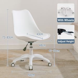 IAKE- Adjustable Solid color PU Leather Plastic Chair Pulley Chair 360 ° Rotating Lounge Dining Chair Office Chair Learning Chair