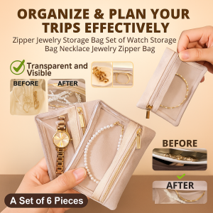 Zipper Transparent Jewelry Storage Bag Jewelry Classification Storage Bag Home Organization Bag Zipper Sealed Protective Bag拉链首饰收纳包