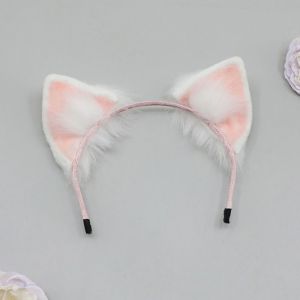 EAURA Black White 20cm Plush Doll Headwear Ear Tails Cat Wolf Ears Idol Doll Headwear Cat Ear Doll Hair Decoration Cute Headwear for Cotton Doll Plush Doll Cosplay