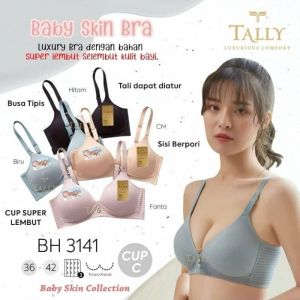 BH TALLY 3141 BABY SKIN - Tally Bra Wanita - BH 3141 - Busa Tipis Cup B - C | Tanpa Kawat | Kait 3 | Size 36 - 42Tally 3141 Bra BH Seamless Busa Tipis Tanpa Kawat Baby Skin 36-42 kait 3 TALLY BH 3141 Bra Tanpa Kawat Bahan Katun Baby Skin B