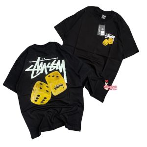Kaos Stussy Gangstarr - tshirt stussy - kaos pria - tshirt pria - baju pria - kaos pria stussy  GOLD DICE hitam
