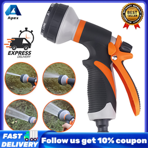 【Apex】8 Pattern Garden Water Gun Hose Nozzle Mutifunctional Household Car Washing Yard Water Sprayer Pipe Tube Nozzle Sprinkle Tools