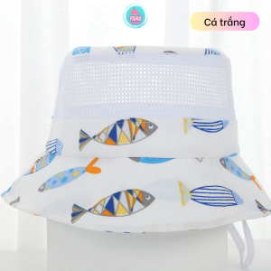 Mũ rộng vành cho bé từ 2-8 tuổi nón cho bé trai mũ nón bé gái vải cotton thiết kế lưới thông khí thoáng mát  Pama STORE M03