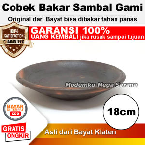 Cobek Tanah Liat Asli Sambal Gami Tahan Panas Cobek Bakar Piring Tanah Liat - Layah Cowek 18 cm
