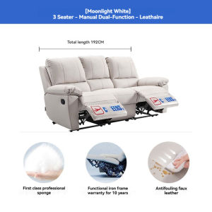[Showroom display sample] CHEERS First Class Small Apartment Living Room Fabric Sofa (3/1 Seater) With Manual Recliner 8908A