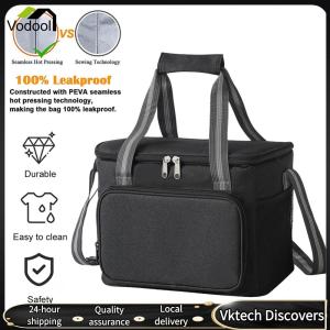 【Vodool】 Insulated Lunch Bag Top-Handle Cooler Bag with Adjustable Strap Lunch Cooler Tote for Work Outdoor Picnic Trips