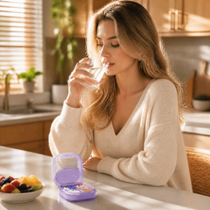 YVKEAY Mini ic Suction Pill Box Dust-proof Transparent Pill Storage Box Portable Detachable Travel Pill Container Daily Use