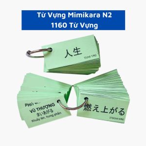 Flashcard Từ Vựng Tiếng Nhật Mimikara N2 -1160 Từ Vựng - Thẻ học từ vựng Mimikara N2 ( Bản mới nhất )