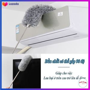 Chổi quét mạng nhện chổi quét bụi thông minh chổi quét trần làm sạch bụi bẩn trên cao tay cầm cán inox có thể kéo dài hoặc rút gọn 2.8 mét.