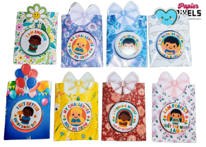 Circle badge pin positive affirmation for kids with cute pouch personal message money envelop in 1proud children gift 1p