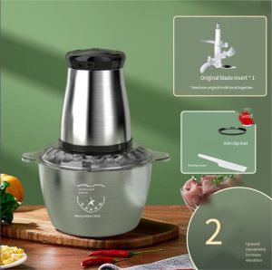 🔶COD Heavy-Duty 2-Speed Electric Meat Grinder 2/3L Capacity Stainless Steel Blade Food Chopper Durable Glass Bowl/Stainless Steel Electric Meat Grinder Blender Vegetable Pulverizer Meat Stirring Kitchen Tools