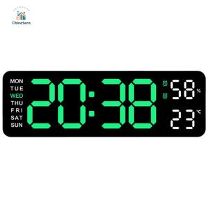 Digital Alarm Clock Electronic Wall Clock Temperature/Date USB Charging Bedside Alarm Clock Multifunctional for Students