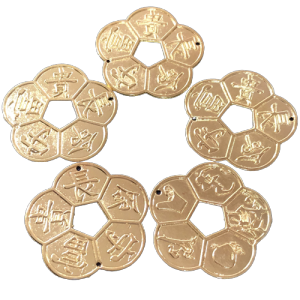 Đồng Xu Hoa Mai Kim Tiền Mạ Vàng Bỏ Bóp Ví Két Sắt Tài Lộc May Mắn