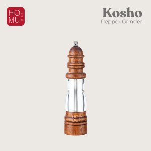 HOMU KOSHO PEPPER GRINDER MILL VINTAGE WOOD ACRYLIC BOTOL LADA MERICA