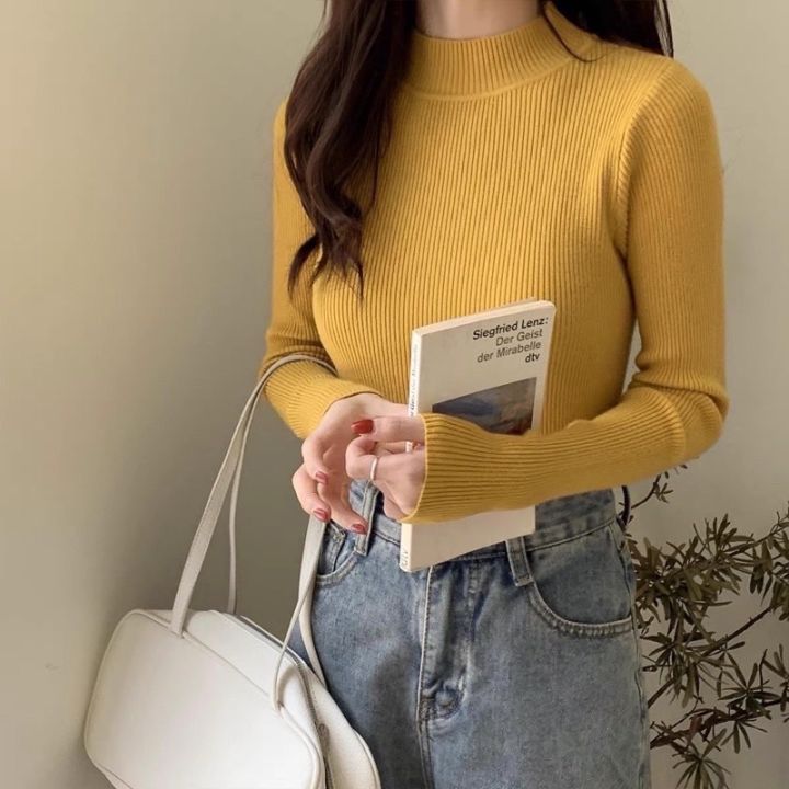 ÁO LEN NỮ CỔ BA PHÂN GIỮ NHIỆT - co giãn chất đẹp siêu mềm mịn | Lazada.vn