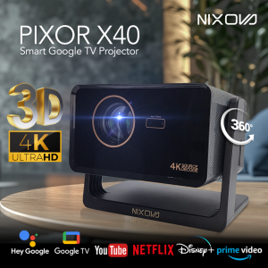 NIXOVA PIXOR X40 4K Ultra HD Smart Projector Portable Projector with 3D Support and Google TV
