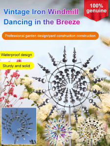 Sunflower Rotating Outdoor Wind Sculpture Colorful Windmill Metal Gardening Wind Power Rotating Ornaments Sculpture