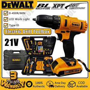 Dewalt 21V 13mm Cordless Electric Impact Drill Screwdriver Power Tool Box Hammer Drill Driver With 2 Lithium-Ion Battery