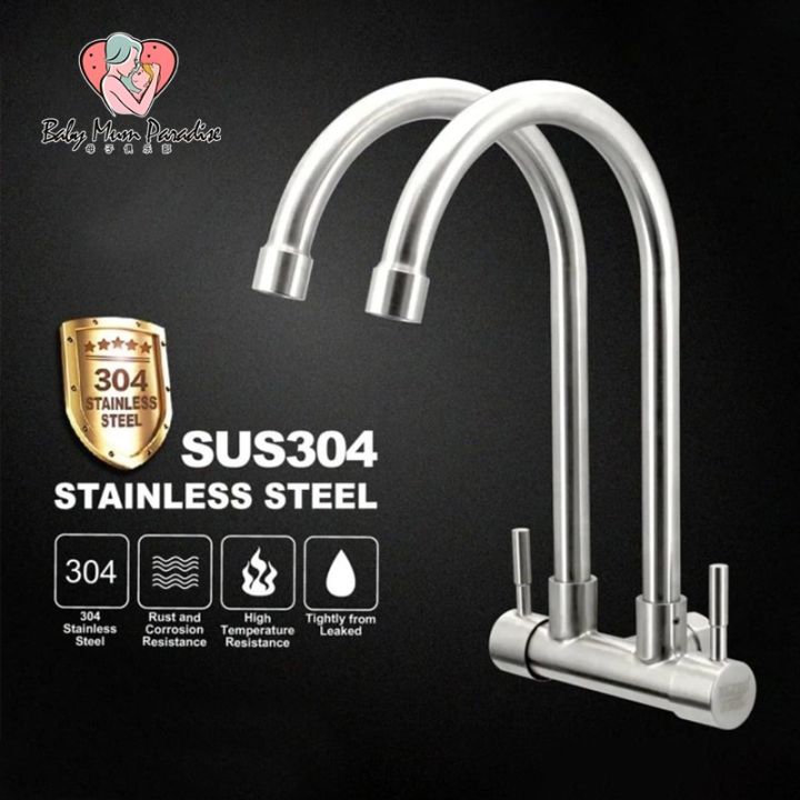 🇲🇾💖ReadyStock Malaysia💖🇲🇾 Kitchen Sink Faucet Double Wall Tap 360